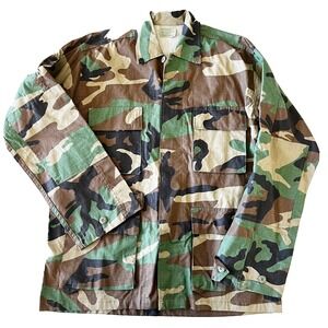 Army Rothco Ultra Force BDU Shirt Woodland Camo Button Front Small Regular NWOT